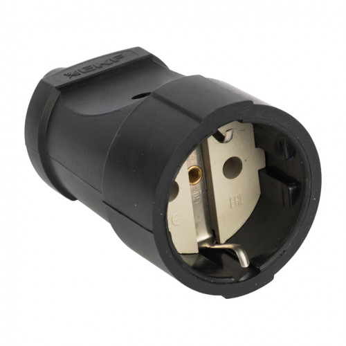 Штепсельное гнездо черное c/з 16а 250В EKF