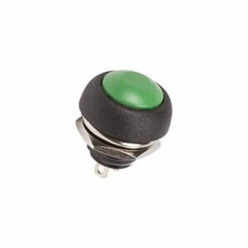 Выключатель-кнопка 250V 1A (2c) (ON)-OFF  б/фикс. зеленая Micro REXANT