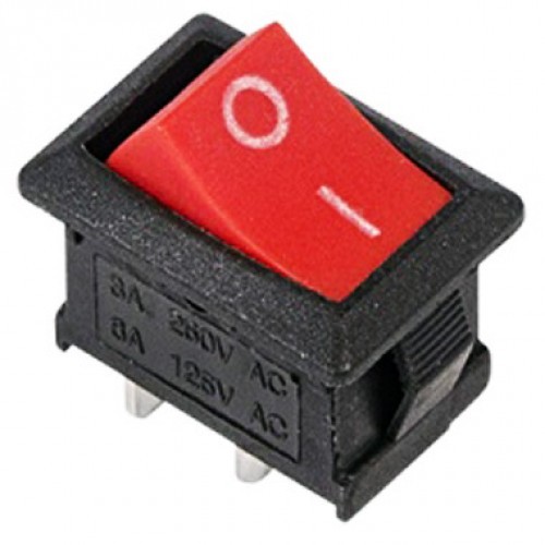 Выключатель клавишный 250V 6A (2c) ON-OFF красный Mini (RWB-201, SC-768) REXANT