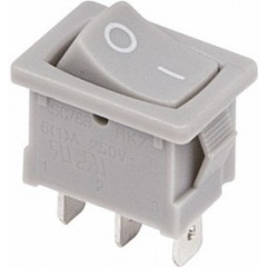 Выключатель клавишный 250V 6A (2c) ON-OFF  серый Mini REXANT