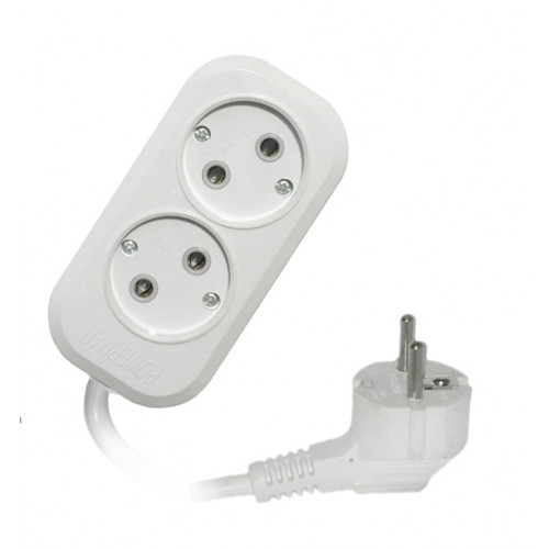 Удлинитель  2*2м б/з ПВС 2*0,75 10А 250В POWERMAN 8022S-2