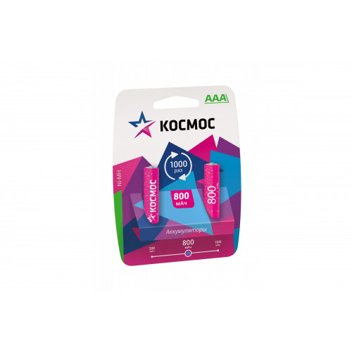 Аккумулятор R03 NI-MH 800mAh  2BL Космос