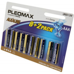 Батарейка LR03 ААА (мизинч) 8+2BL//Pleomax