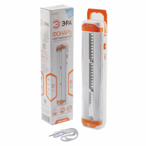 Фонарь EL60S Акку 4V4Ah, 60xSMD + 27SMD, ЗУ 220V кемпинг ЭРА