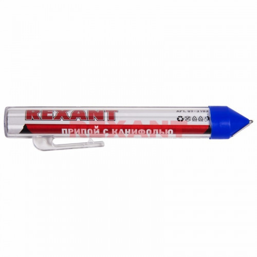 Припой с канифолью 20 гр  d=1мм (Sn60 Pb40 Flux2.2%)REXANT